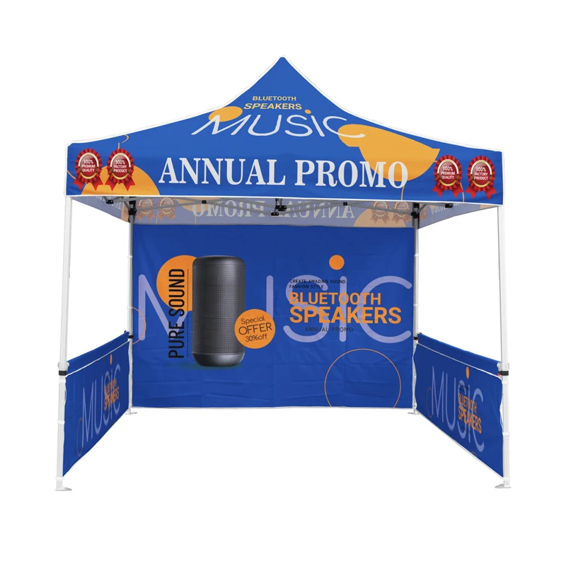 Waterproof Custom Logo Print Gazebo Canopy Tent With Side Walls Outdoor Race Event 10x10 Ft Aluminum Frame Tent