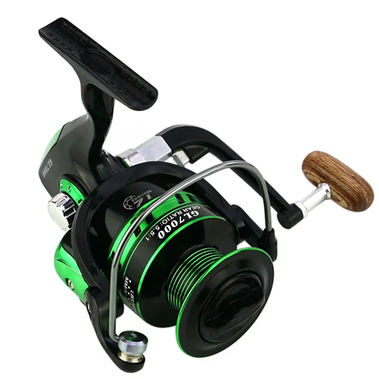 Top Quality Light Weight Durable Stainless Steel Fishing Coil Wooden Handshake 12bb Spinning Reel Saltwater Carp Fishing Reel