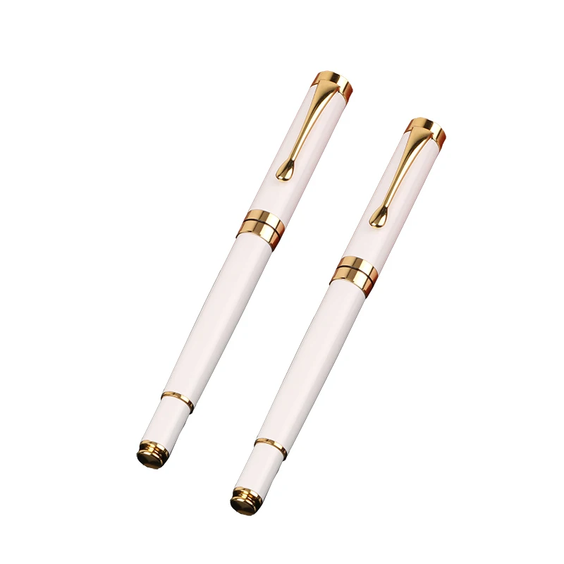 Professional Pen Supplier in Stock Classic White Metal Roller Ballpoint Pen Luxury Gift for Business Wedding