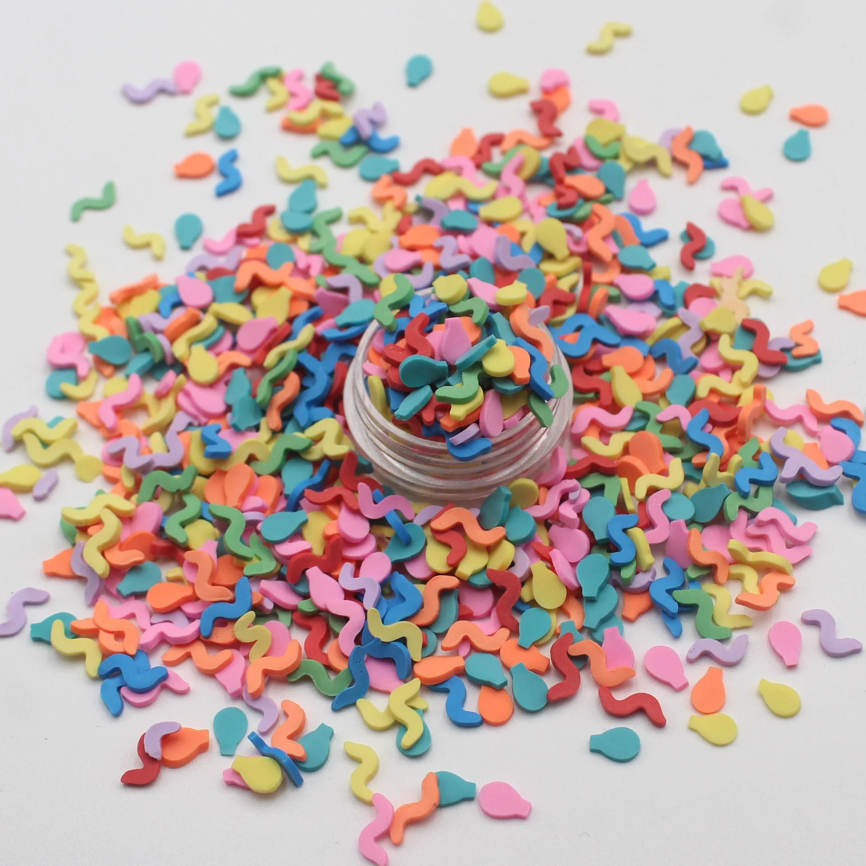 500g/Lot Polymer Clay Balloons and Ribbons Mixed Candy Sprinkles for Decoration DIY Crafts Filler Accessories