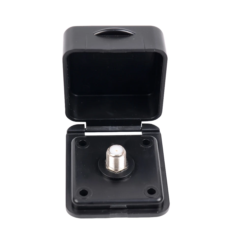 TV Standard Inlet W/Steel Trim White Mini TV/SAT Inlet Square Coaxial Cable Camper RV Boat
