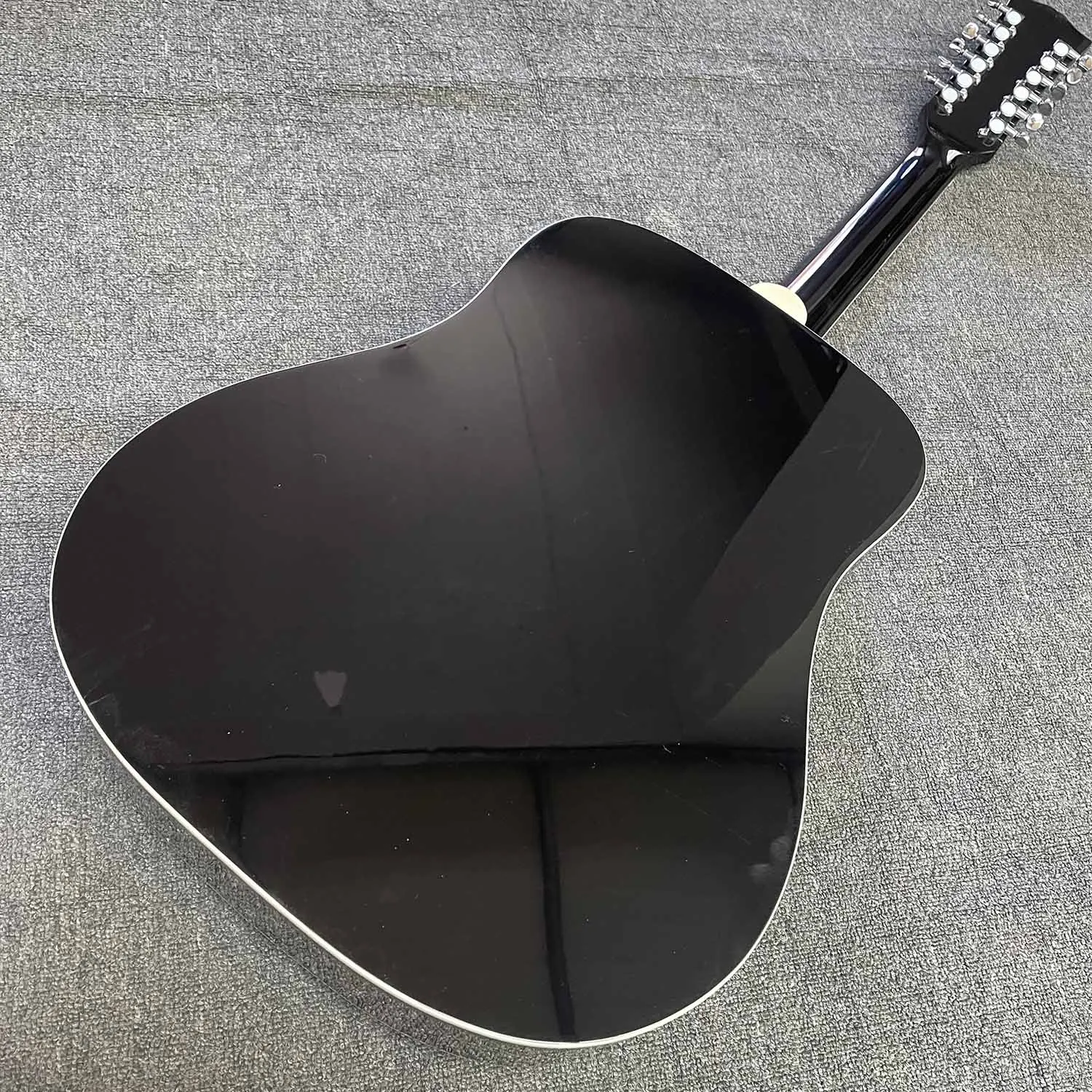 Custom 12 strings acoustic guitar in black painting