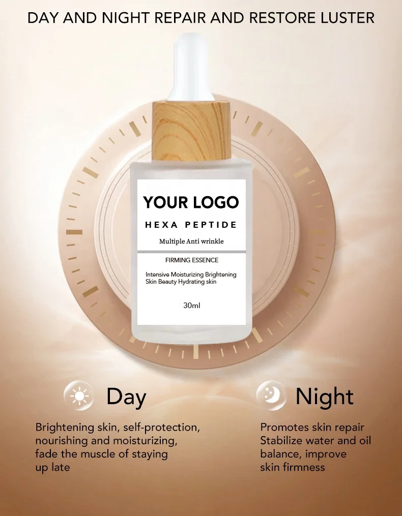 Skin Care Serum Glass Bottle Dropper 30Ml Facial Firming Anti-Wrinkle Facial Serum Hexa Peptide Serum