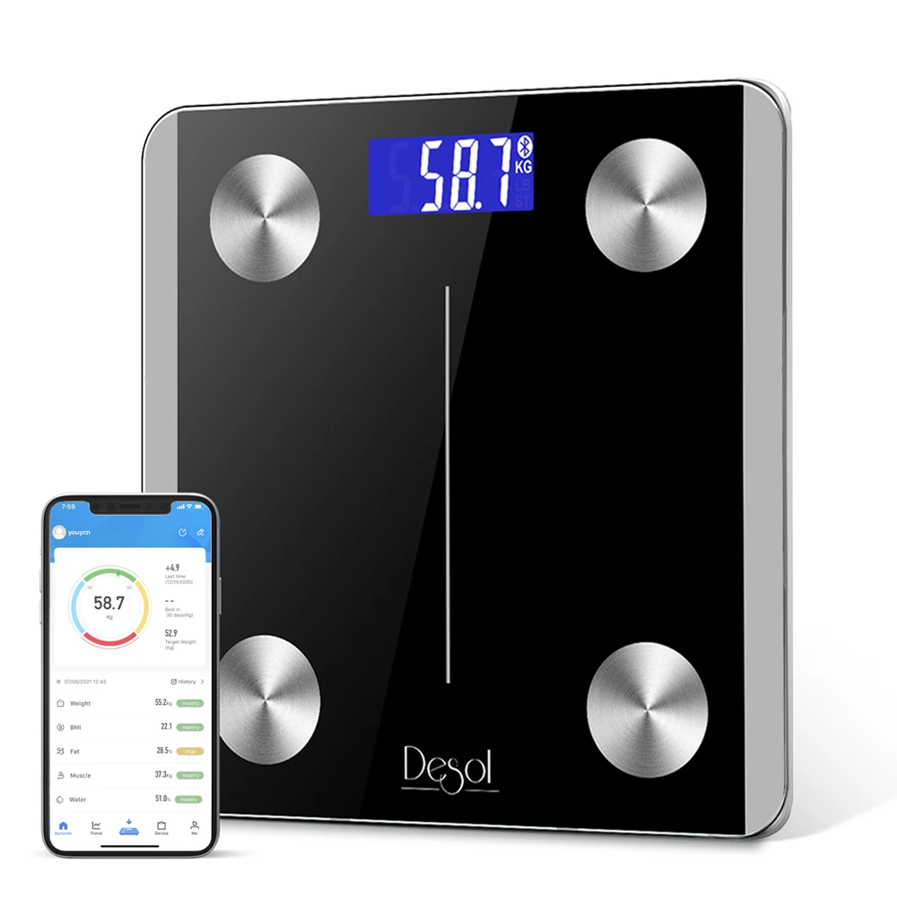 Factory Sell Smart Digital Weighing With Free App Balance Weighing Bathroom Body Fat Scales