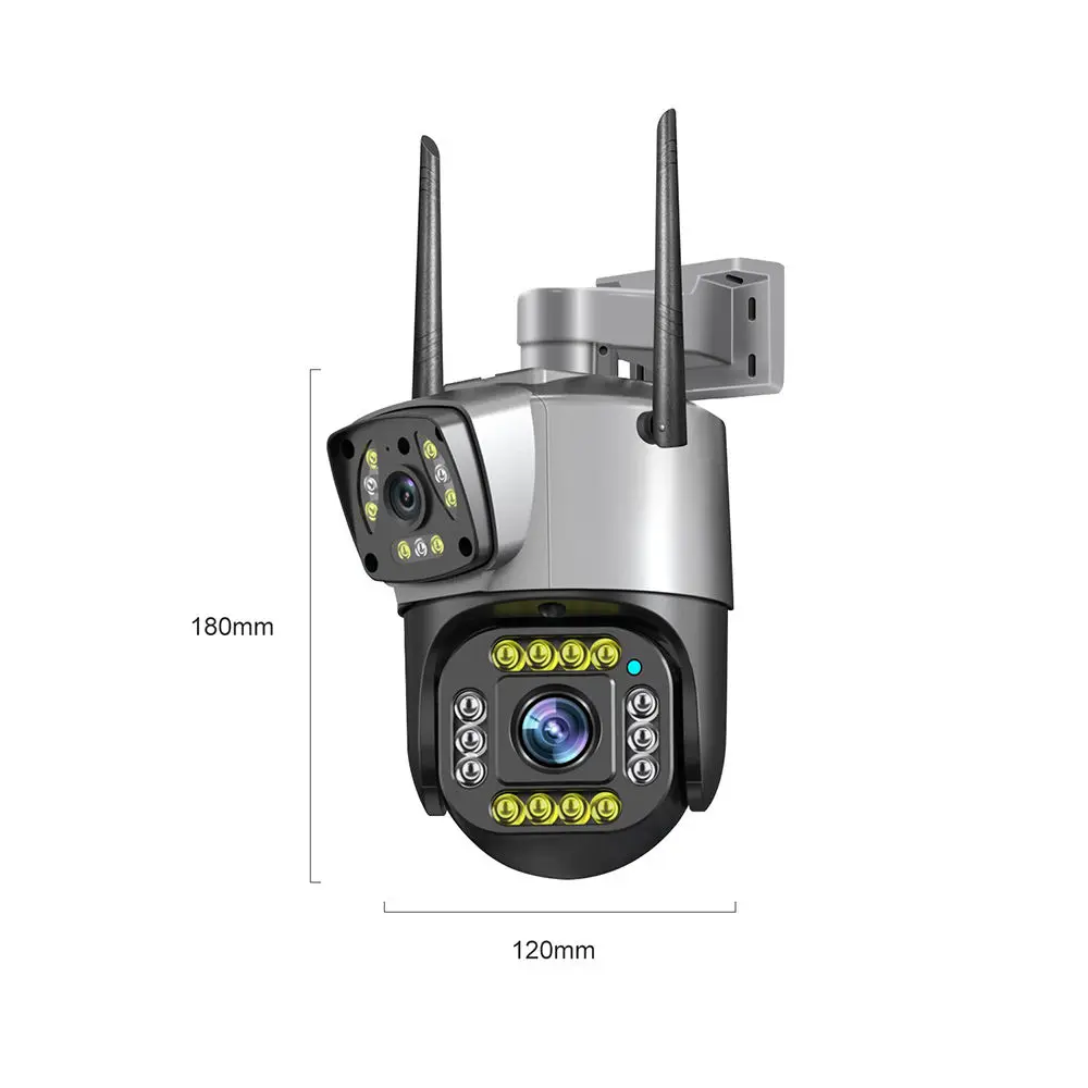 Outdoor Dual Lens Human Detection Camera System Waterproof Network CCTV Bullet PTZ Wifi Camera