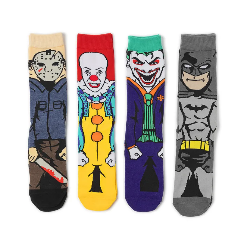 Manufacturers autumn winter mens straight socks fashion Funny Anime Crew Socks designer Cotton Cartoon sock for men