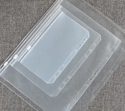 Binder Pocket 6 Holes Loose Leaf Bags A6 Size Binder Zipper Folders Plastic File Document Bags