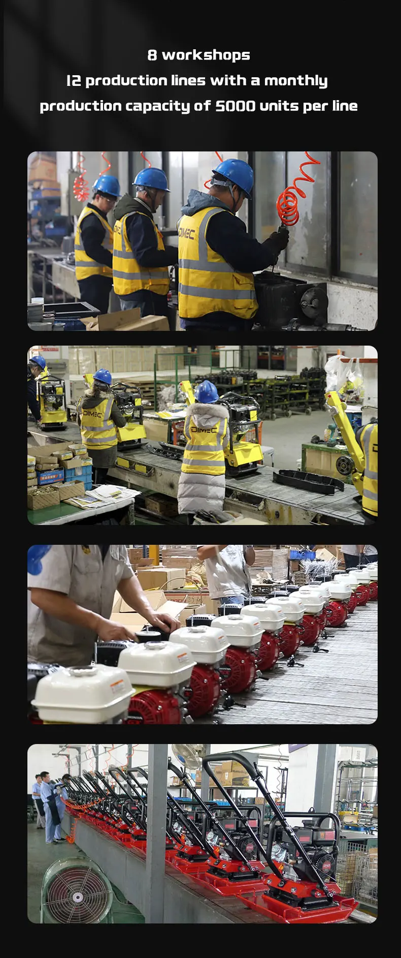 PME-C50 Portable 9KN Road Pavement Central Machinery Efficient Compaction Vibrating Plate Compactor