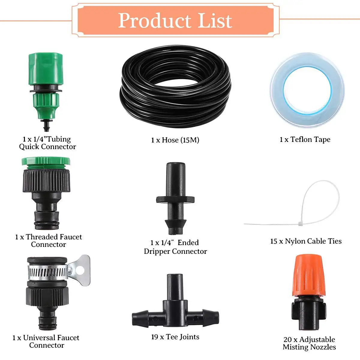Watering Kits DIY High Quality durable Adjustable spray Greenhouse Micro Garden Outdoor Cooling System Drip Irrigation Kits