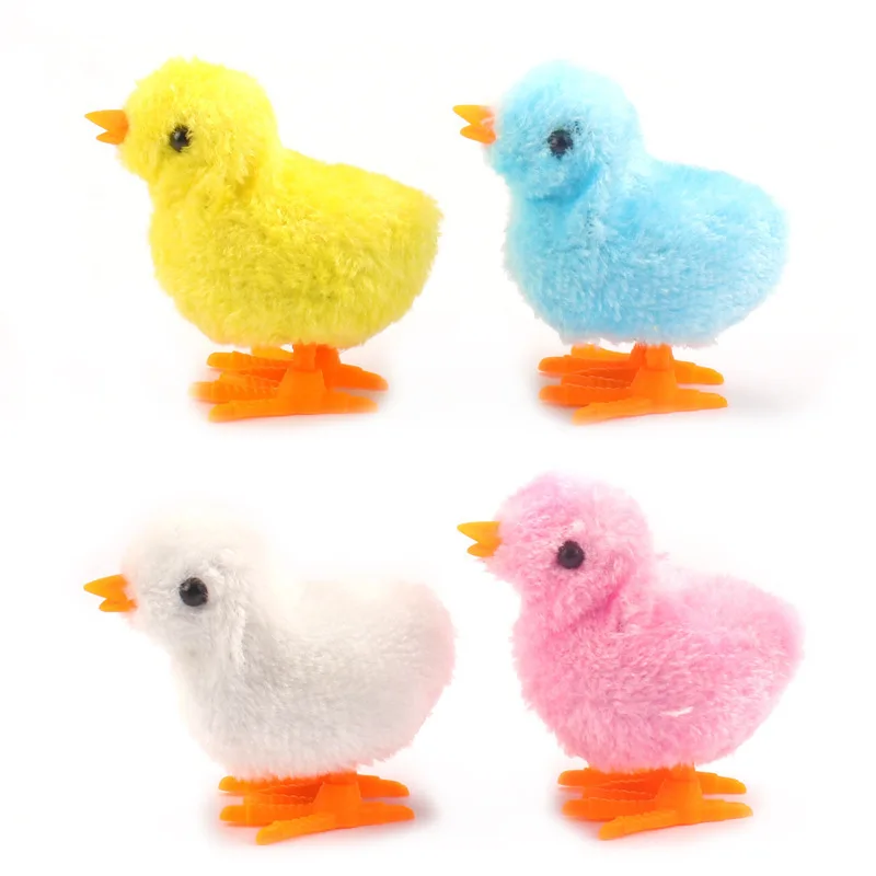 2024 Creative Wholesale High Quality Cute Chick Shaped Plush Toys Interesting Clockwork Small Toys For Kids