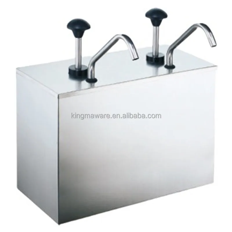 Stainless Steel Sauce Pump machine kfc condiment Dispensers with 3.5L*2 Removable Tanks