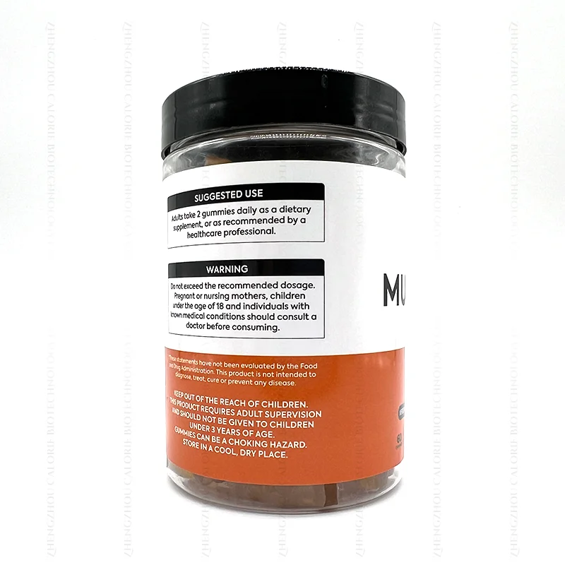 OEM&ODM Mushroom Gummies Supplement  Lions Mane Shitake Turkey Tail Chaga And Cordyceps 60pcs