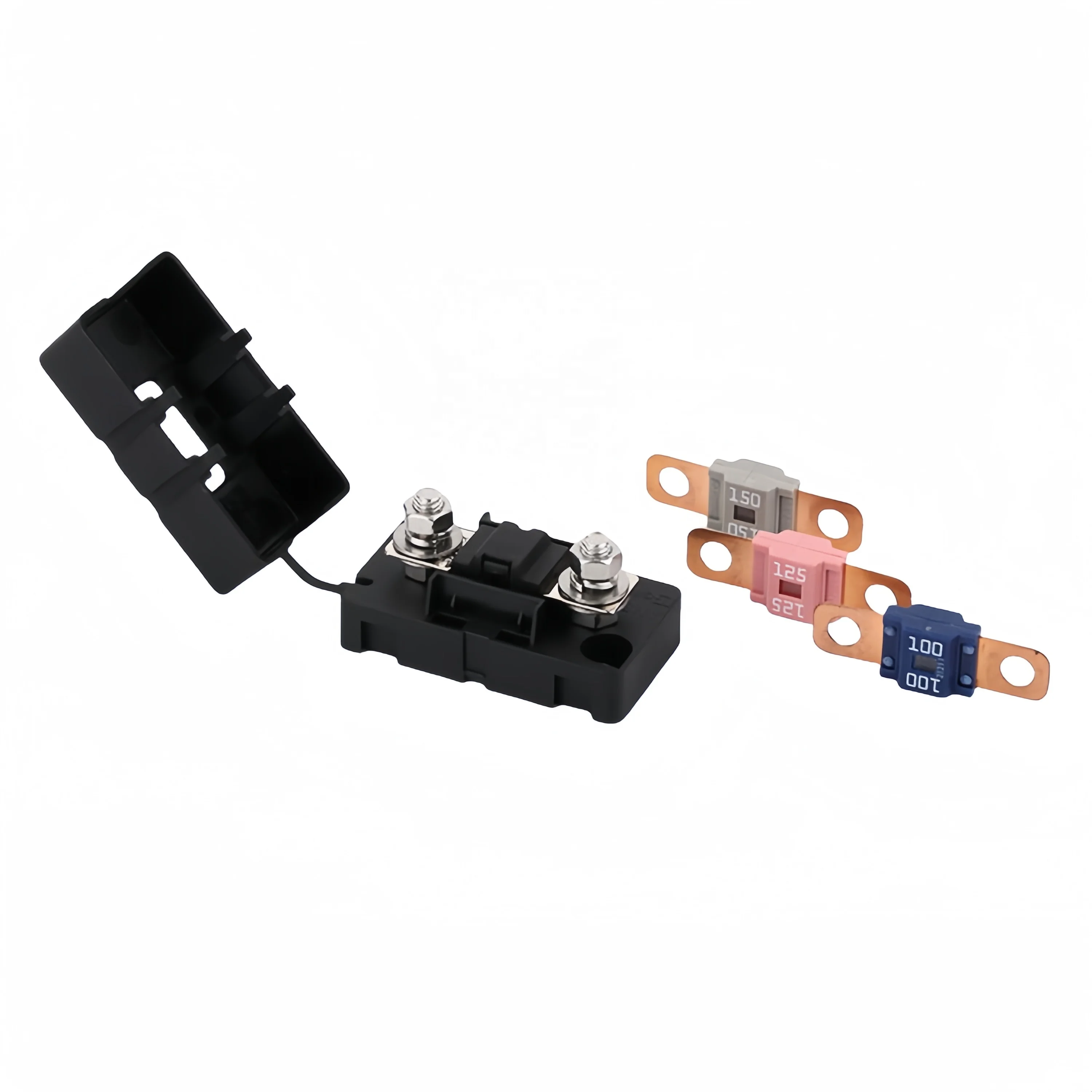 12v fuse box Multi way car fuse holder 30A-200A 58V32V12V midi fuse holder with cover