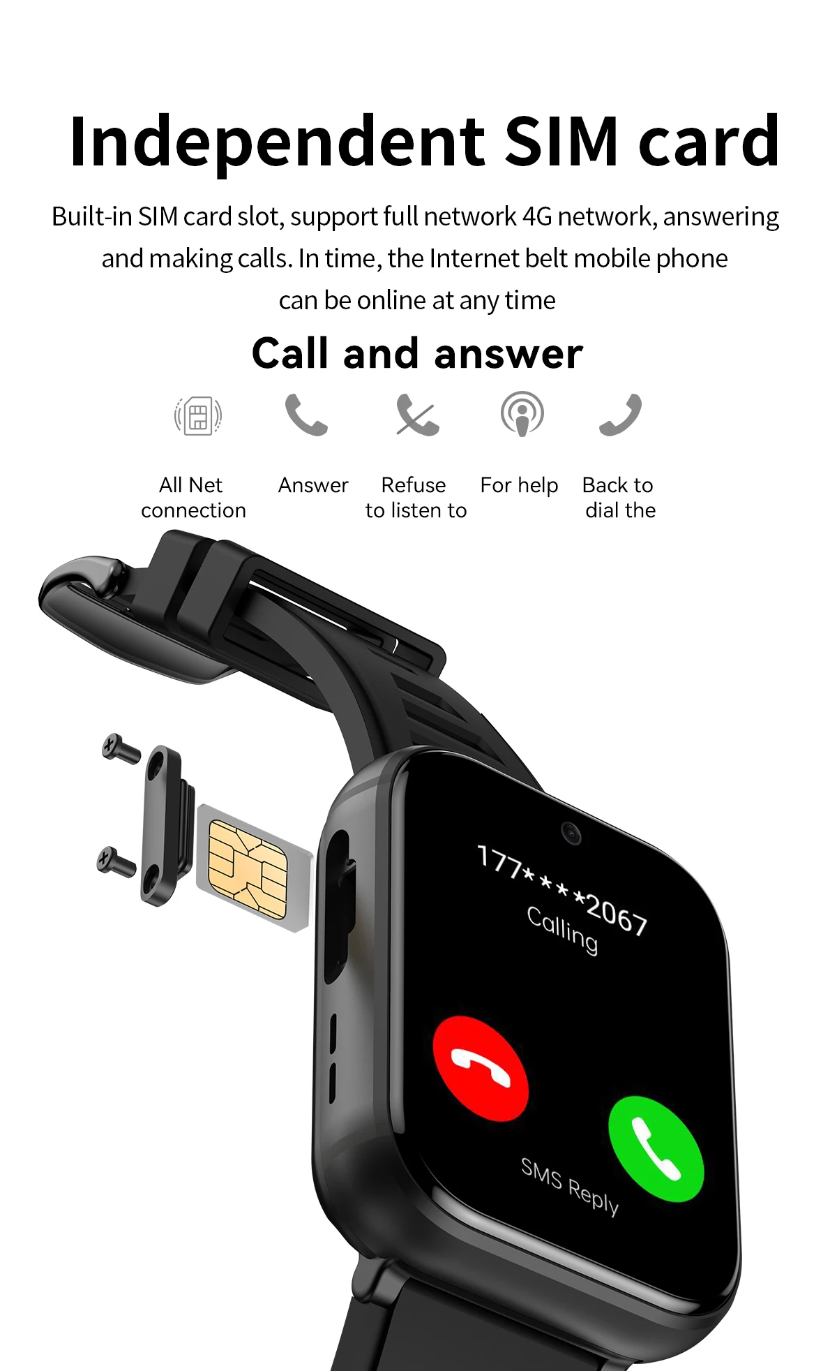 Android phone call smartwatch manufacturer 2024 Video Call Dual Chip Dual System men gps 4g smart watch