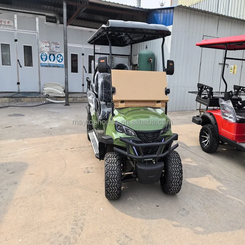 Golf Cart 4 Wheel Luxury Vintage Custom 4 wheel driving golf car 2 -8 seat tourist sightseeing  shuttle bus made in China