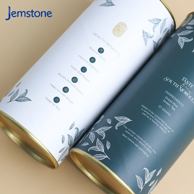 ECO-friendly Cylinder Cardboard Powder Container Tea Coffee Bean Oats Kraft Paper Tube For Food Grade Paper Packaging