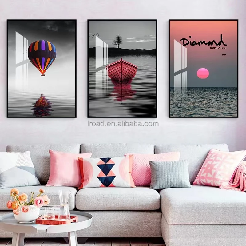 Wall Art Landscape Lake Canvas Painting World Tourist Attractions Picture Artwork Frame living room decorative painting