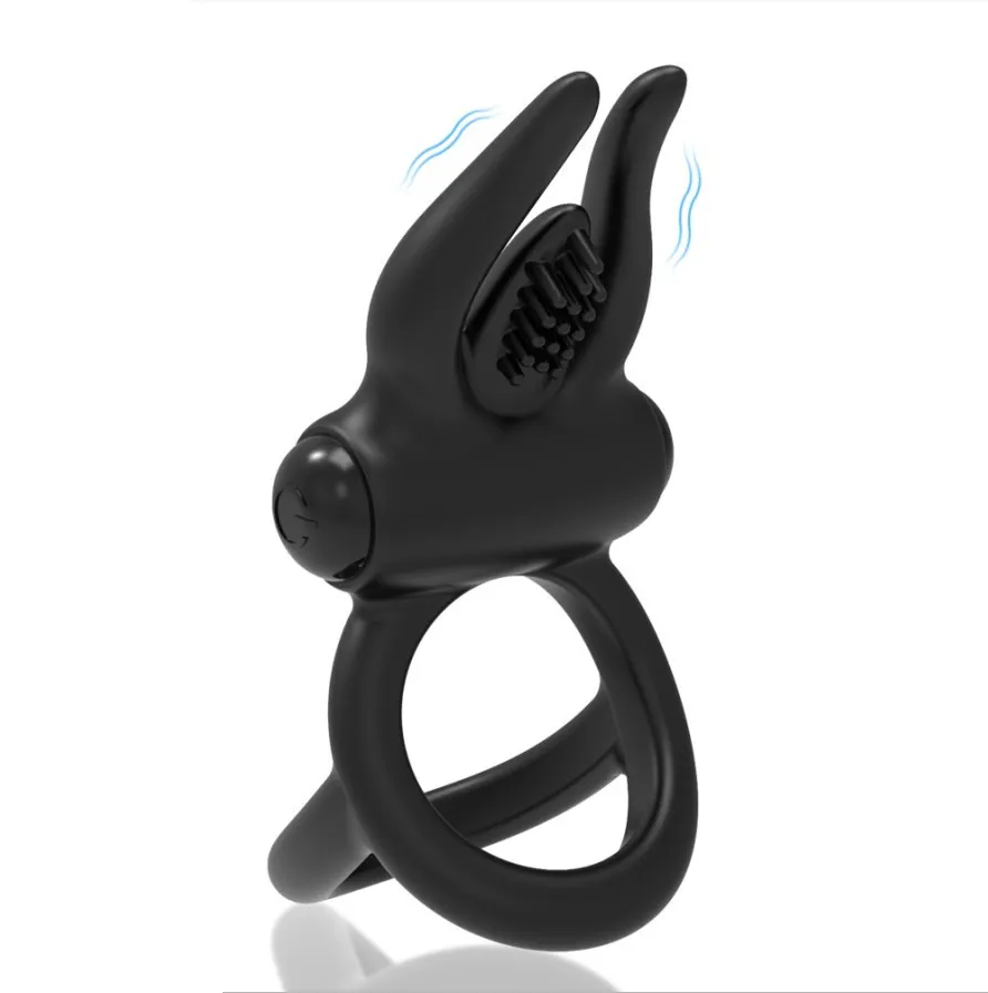 Adult Sex Toy Clitoris Stimulator Male Penis Cock Ring Massager Silicone Rabbit Cock Ring Sex Toy for Men