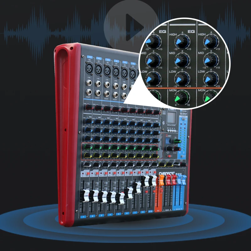 New Design Music Equipment Studio Professional Audio Mixer 8channel dj Digital Mixer Console Microphone Expander Reverb Effector