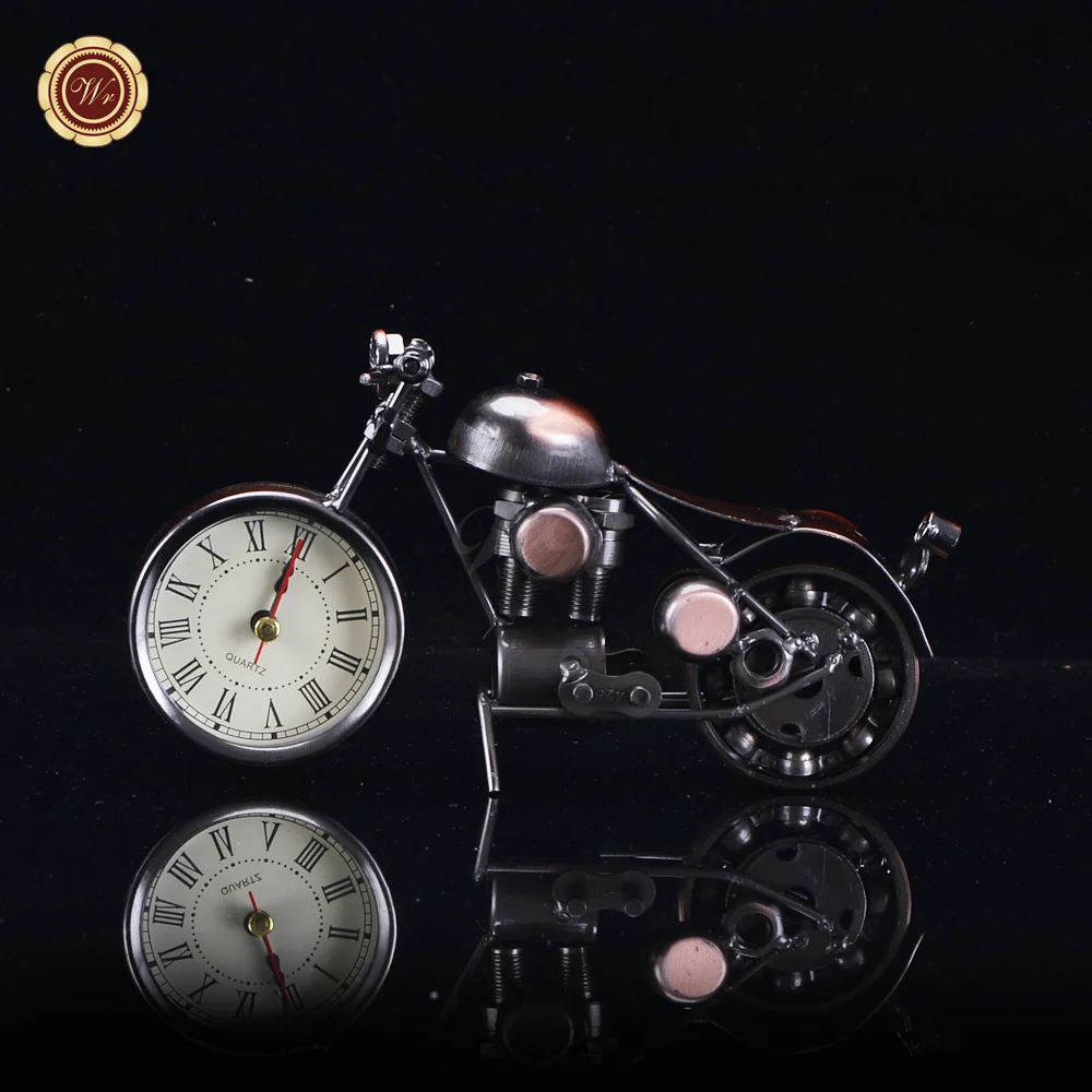 Wholesale Mini MotorBike Toy Collectible Gifts Modern Clocks Home Decor Metal Die Cast Motorcycles Model
