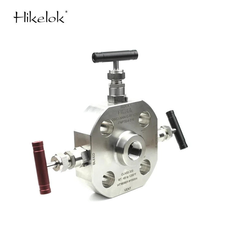 Hikelok 316 нержавеющая сталь с пробкой монофланец двойной блок и клапан