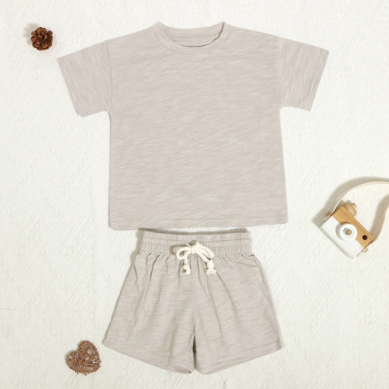 2024 INS Summer Style Cool Fabrics 100% Cotton Unisex bamboo baby clothes Normal Standard Short Sleeves Shorts Baby Outfits