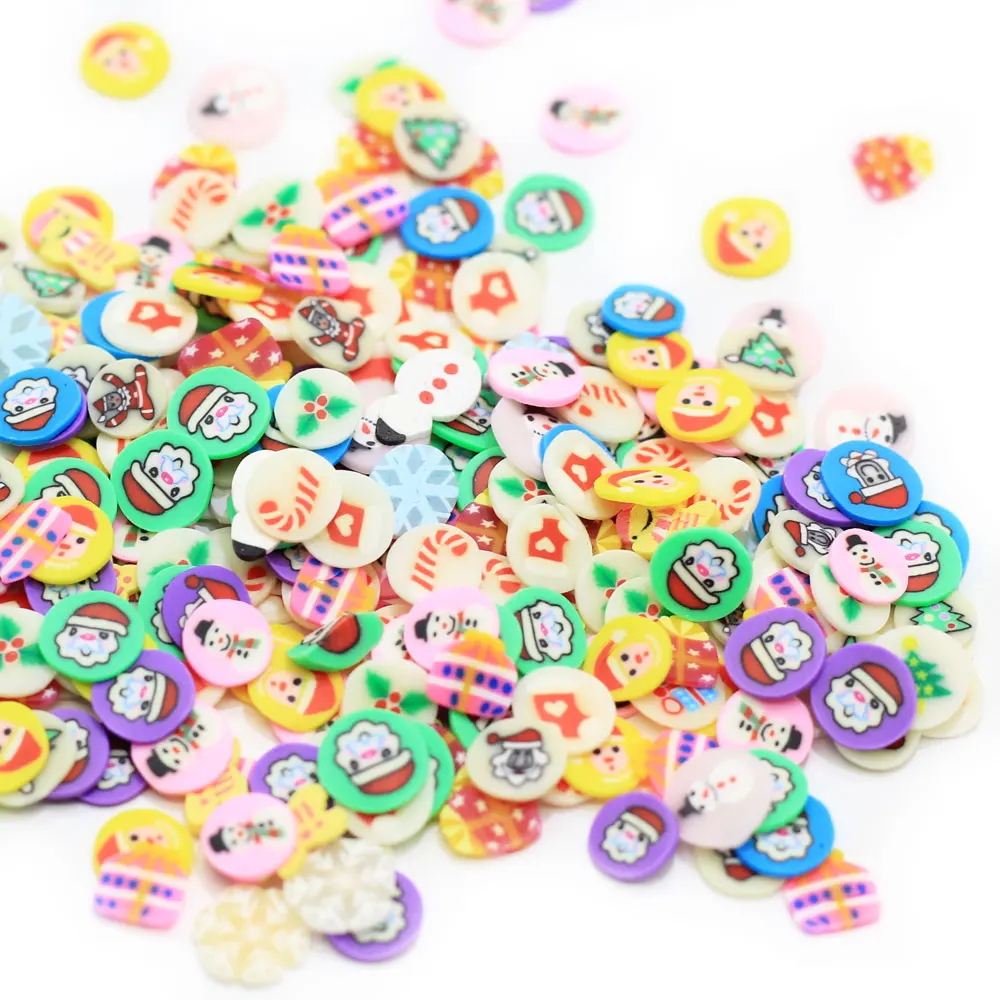 
500 Grams Polymer Soft Clay Christmas Santa Claus Snowman Slices Sprinkles for Crafts DIY Making Slime Nail Art Stickers 