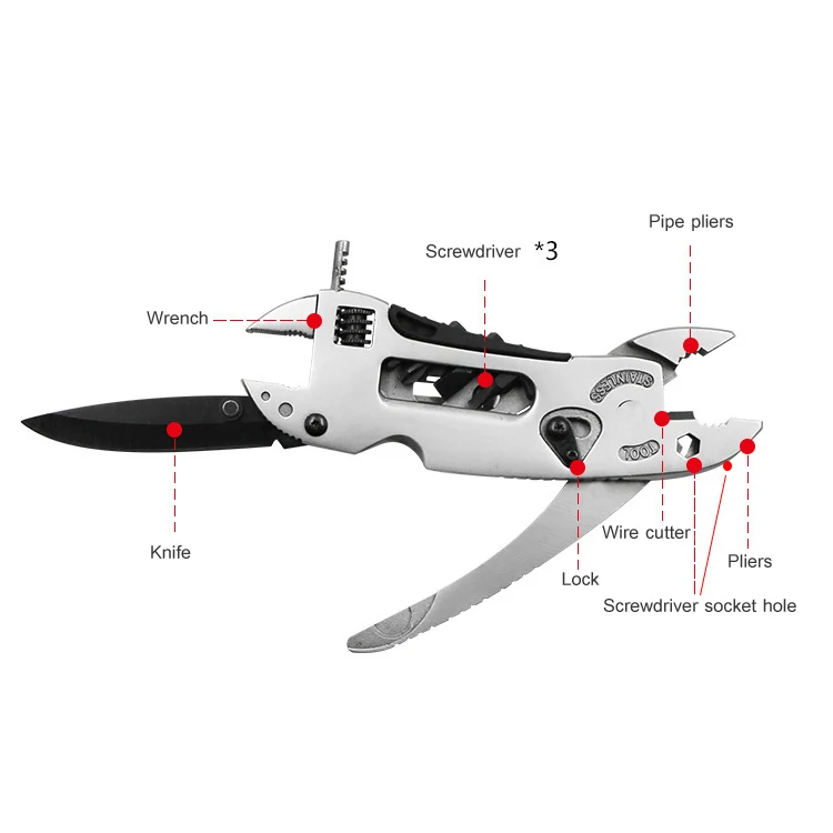 multi function tools with pliers wrench for outdoor repair bicycle survival folding pocket knife
