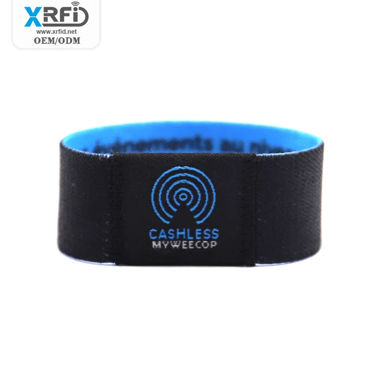 Wholesale Personalizedl RFID Elastic Custom Fabric Wristband For Events