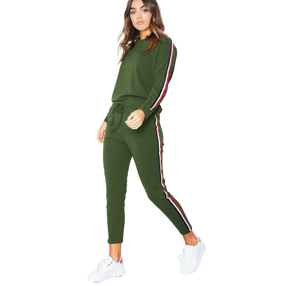 NEW High Quality Custom Logo Women Tracksuit Oversize Sweatsuit 2 Pieces Set Gym Fitness Wear American track suit for women set