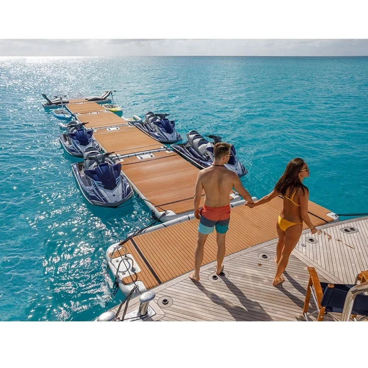 2023 Hot Sale Inflatable Dock Deck  Floating Lounge Platform OEM ODM Air Pontoon For Water Sport