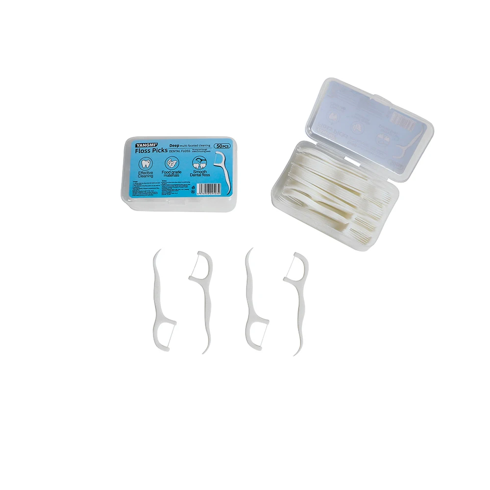 Factory dental threat floss plastic 50pcs biodegradable teeth floss  eco friendly dental flossers