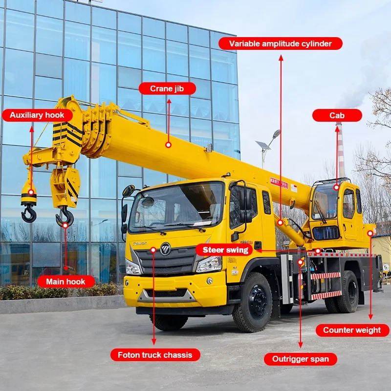 Low price small truck cranes truck with crane 10 tons mini truck telescopic crane for sale