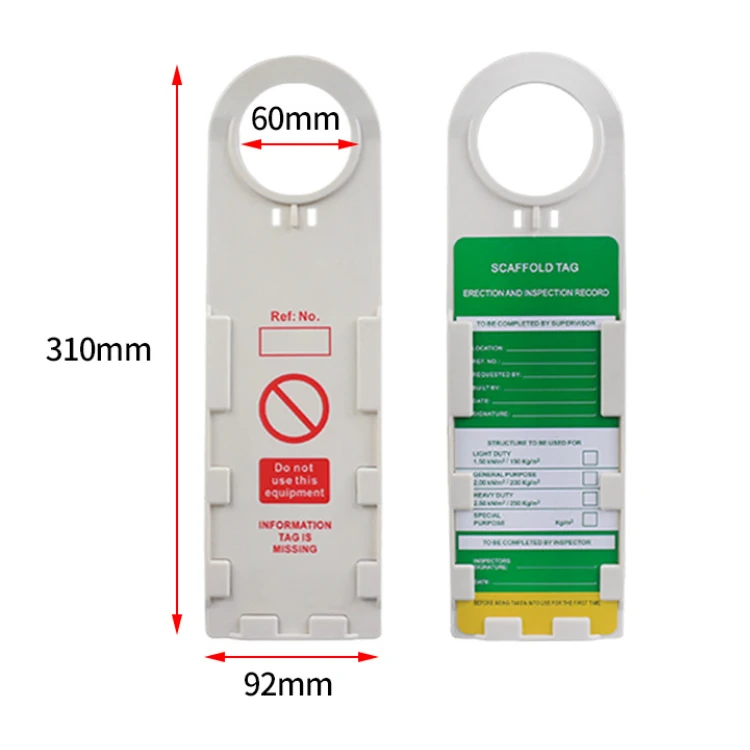 Manufacturer PVC Safety Warning Board Signs Scaffolding Tag Industrial Lockout Tagout