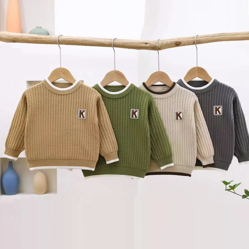 First-Class Service Pledge Wonderful Animal and Cat Elements Boy Winter Sweaters for Kids