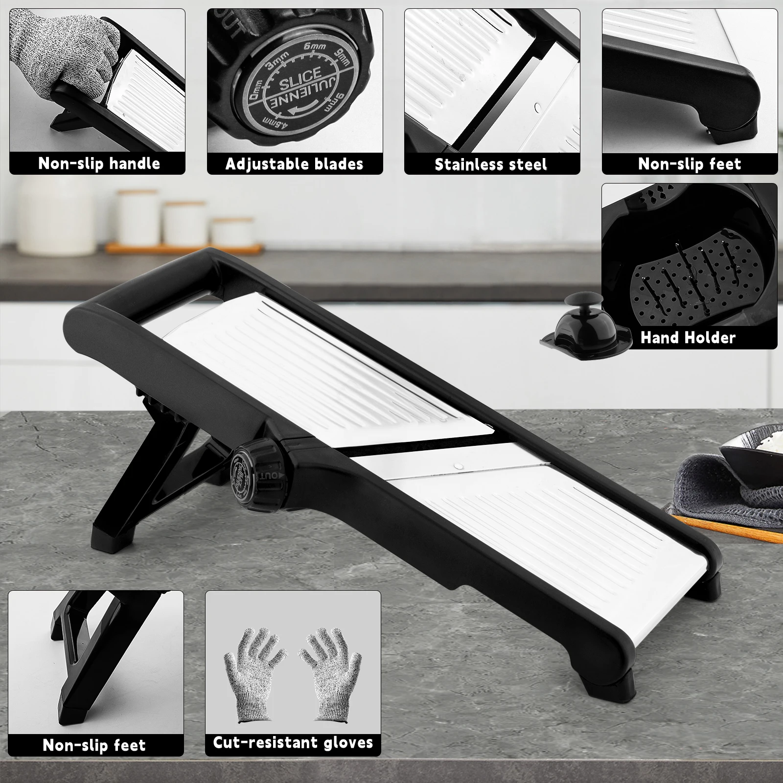 Многофункциональный ручной измельчитель овощей шинковка из нержавеющей стали измельчители для кухни с защитой рук