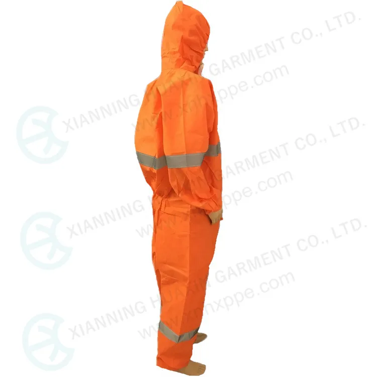 Bright orange SMS TYPE5.6 coverall with reflective tapes