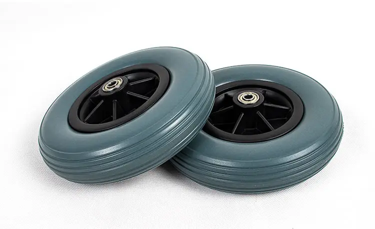 Wholesale Electrical Wheelchair Spare Parts 8 inch PU Solid Tires for electric Wheelchair Front Wheel from factory