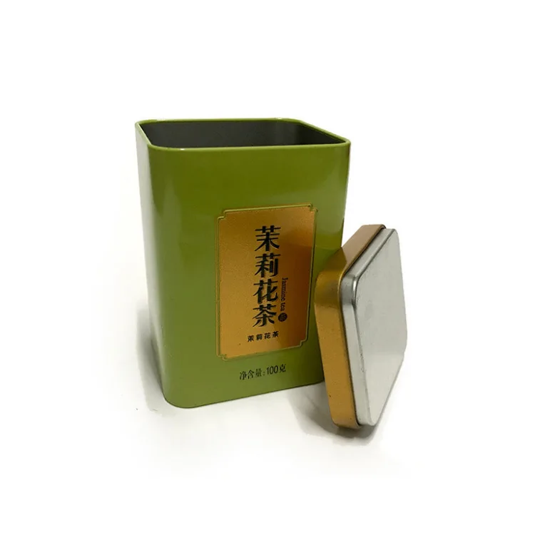 Custom  Recgangle  Food Grade Metal Box Tea Tin Box Metal Tin Box