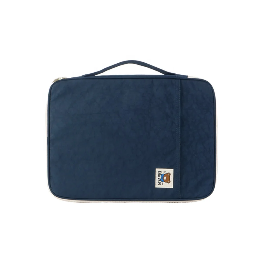 Custom high quality 13 inch laptop bag canvas  protective sleeve case with handle tablet pocket