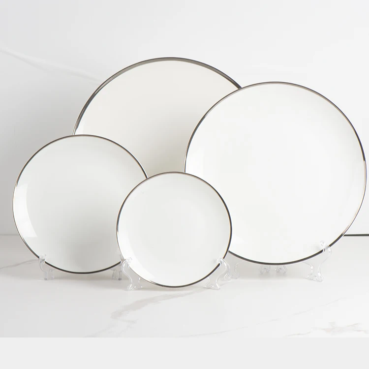 Wholesale Cheap Bulk Simple Round Porcelain White Dinnerware Dinner Plate Ceramic Plates for Restaurant Hotel Wedding Home