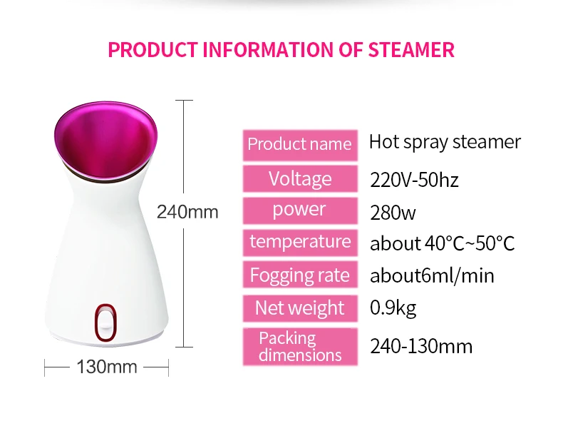 Nano Ionic Aroma Facial Steamer Electric Face Sauna Steamers Nano Mist Sprayer Beauty Equipment For Home Use