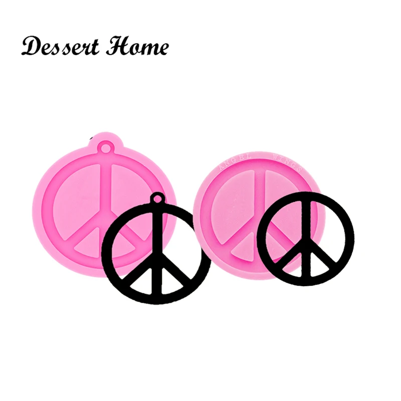 DY0289 Shiny peace sign mold silicon molds for resin diy epoxy craft silicone keychain molds Key ring Jewelry pendant