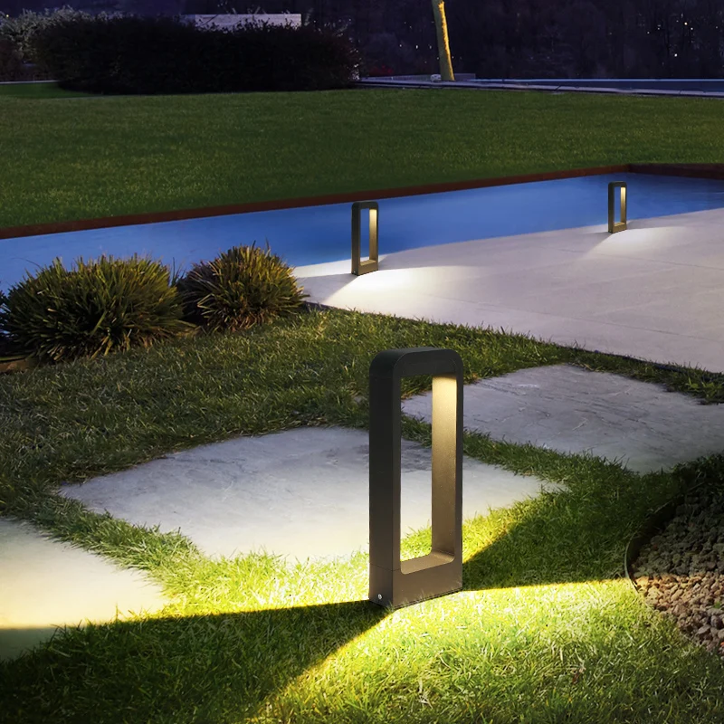 Фонарь для газона на солнечной батарее, Квадратный светодиодный водонепроницаемый садовый светильник для ландшафта, виллы, сада, газона