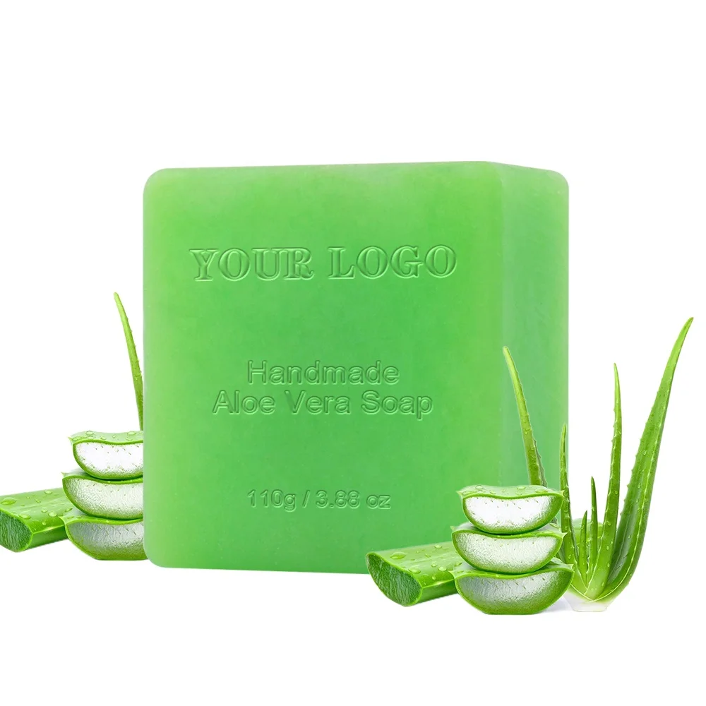 Aloe Vera Soap Custom Organic Herbal Anti Acne Soothing Facial Whitening Aloe Vera Soap