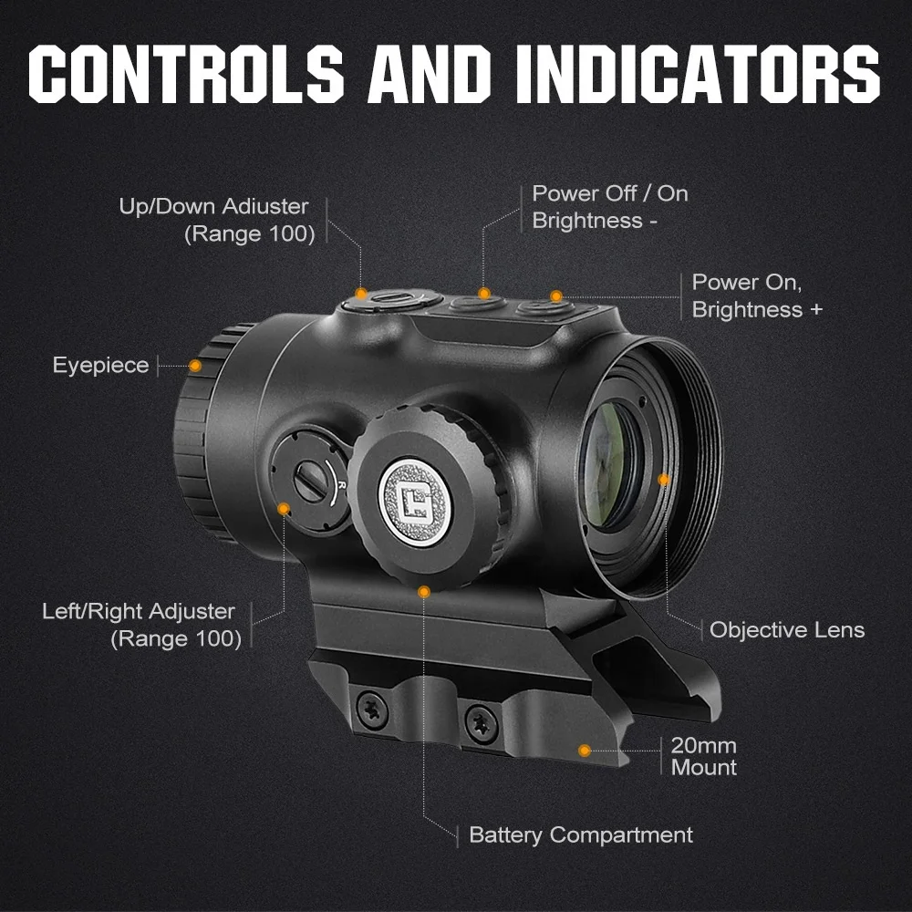 OEM Factory Ohhunt Optics 3x18 Mini Prism Scope Compact Optical Sight Fast Target Acquisition Hunting Scope