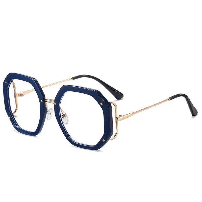 95243 New Trendy Sunglasses Manufacturers In China Metal Big Frame Polygonal Sunglasses 2022
