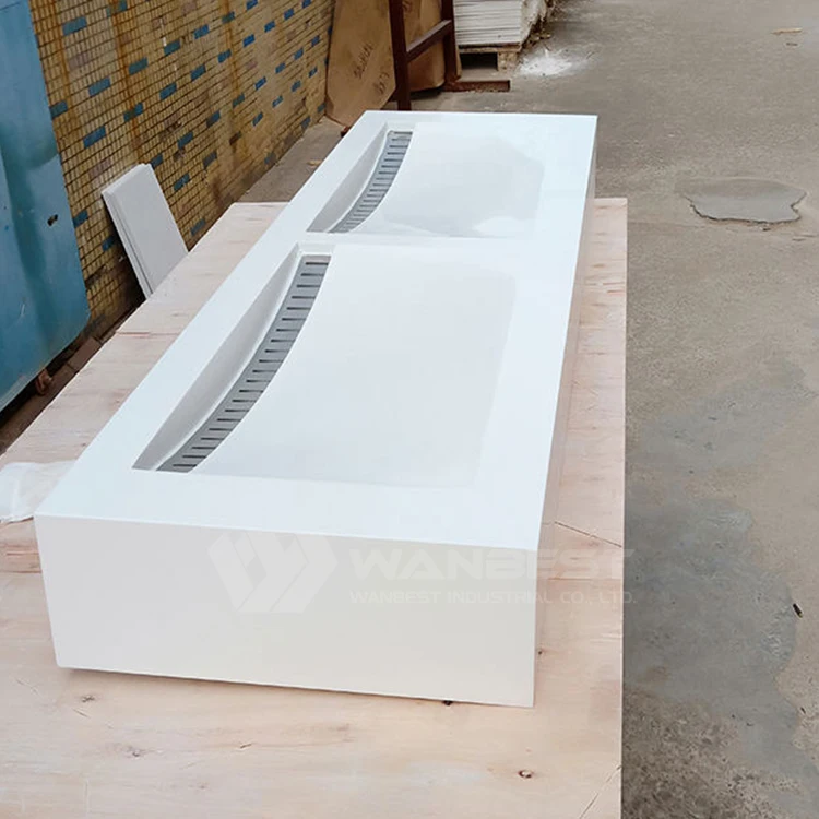 Artificial Stone Marble Bathroom Sink Standing Luxury Washing Basin Commercial Furniture Hotel Home Bathroom Vanity Sink