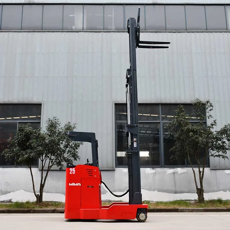 MIMA factory small retractable forklift 2.5t multi-WAY forkliffts 2500kg reach truck pallet stacker for long material handling