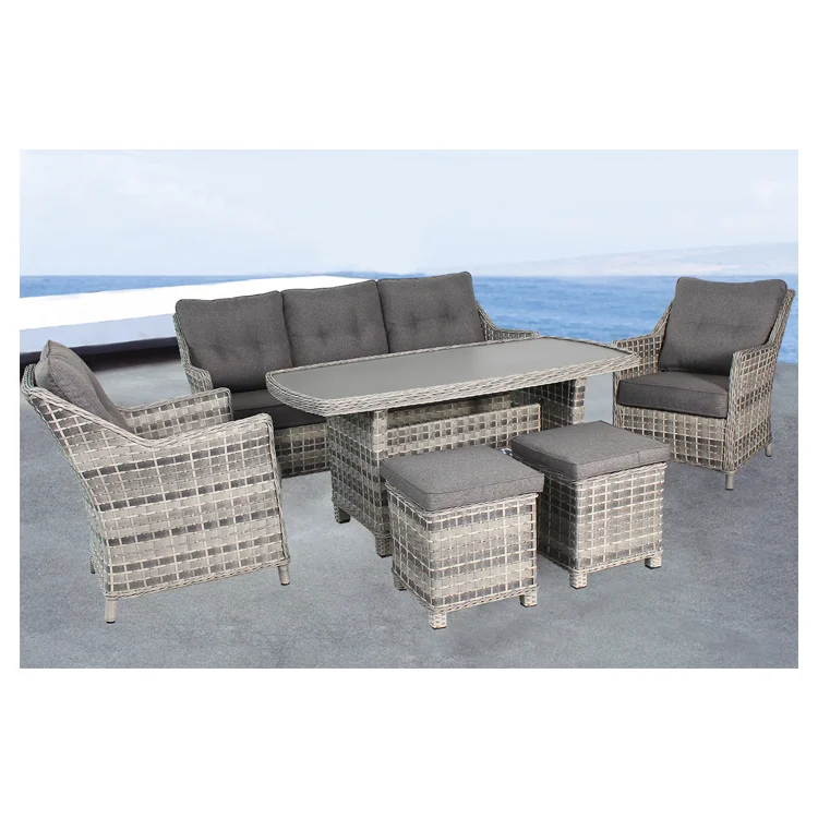High Quality PE wicker mixed weaving rattan furniture garden outdoor sofa set